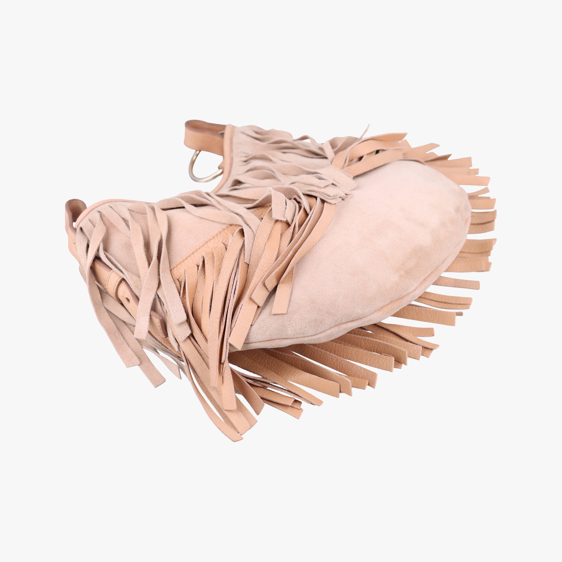 Pre-owned Yves Saint Laurent Rive Gauche Beige Leather×Suede 138961 handbag | stylenewstar