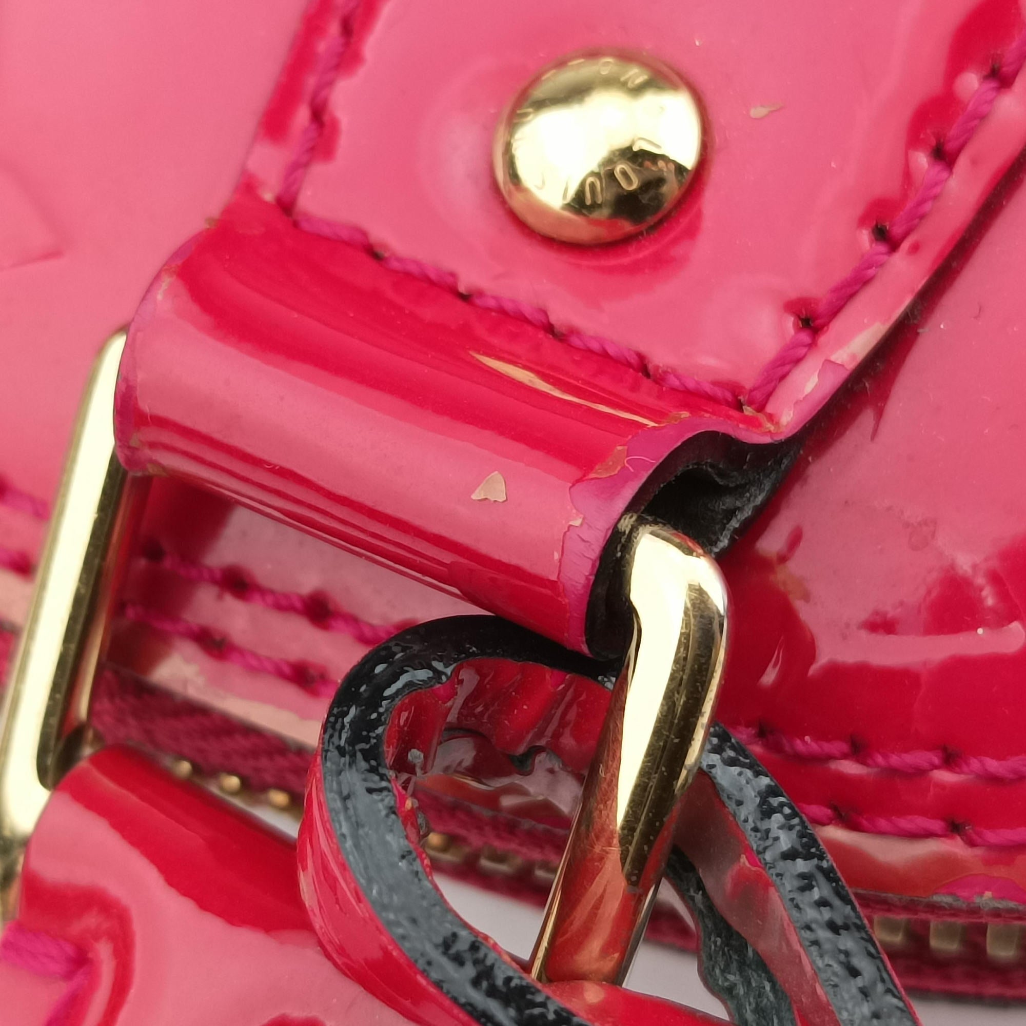 Pre-owned Louis Vuitton Alma BB pomme d'amour Vernis M91606 shoulderbag | stylenewstar