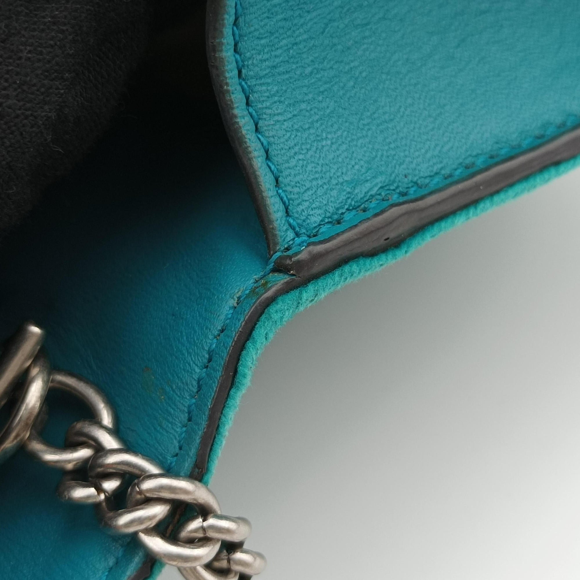 Pre-owned Gucci Dionysus Blue velour×Leather 476432 shoulderbag | stylenewstar