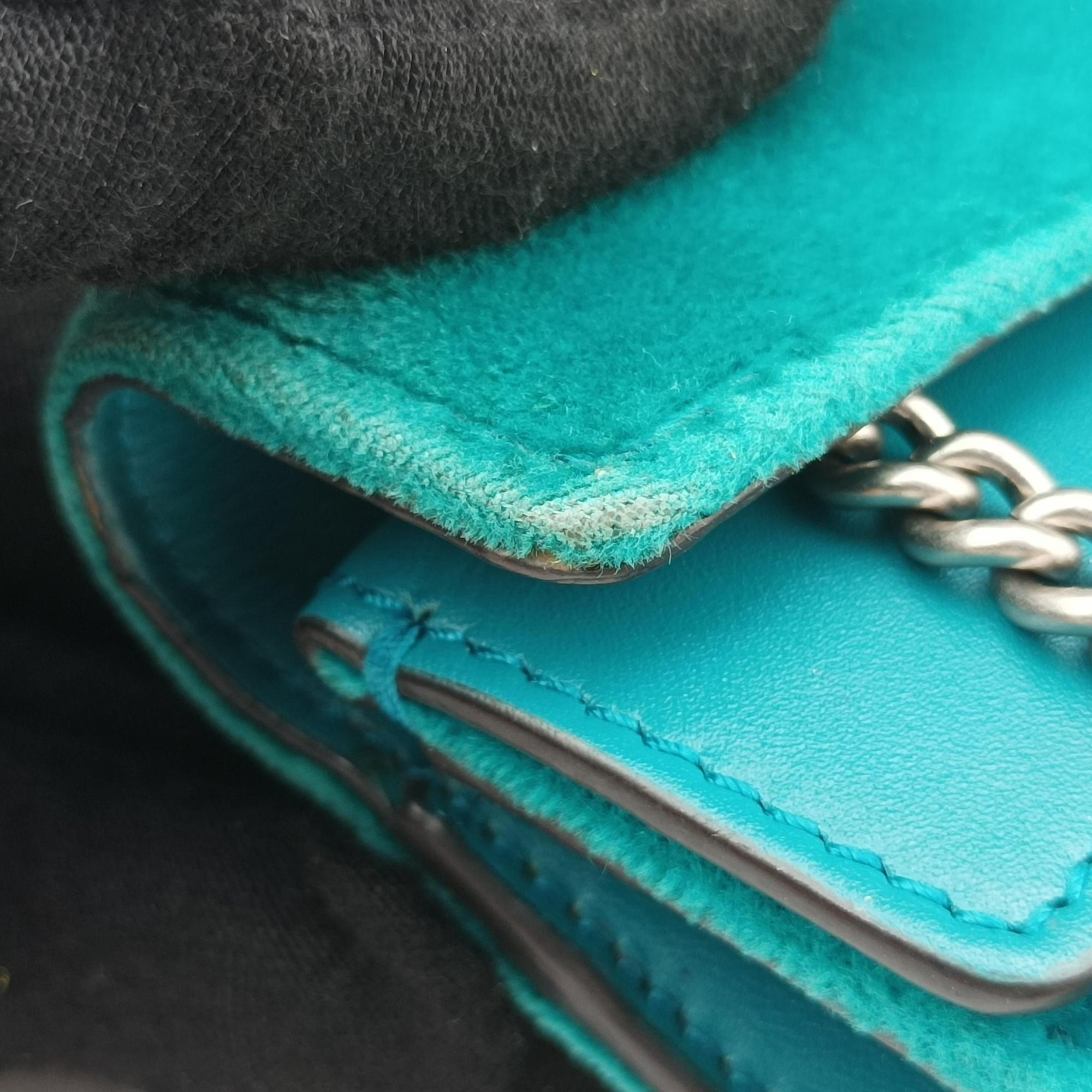 Pre-owned Gucci Dionysus Blue velour×Leather 476432 shoulderbag | stylenewstar