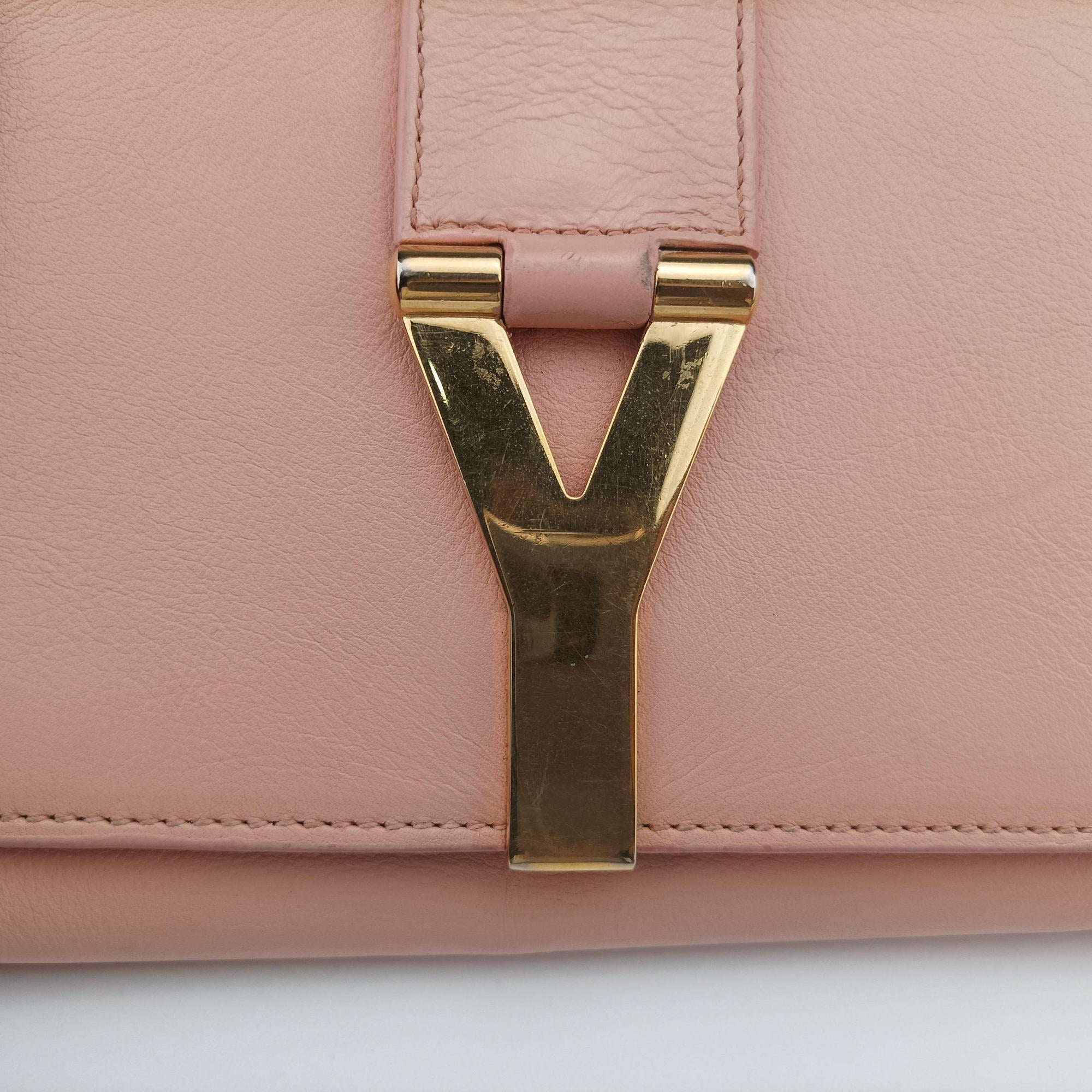 Secondhand Yves Saint Laurent Y Line pink Leather 311215 shoulderbag | stylenewstar