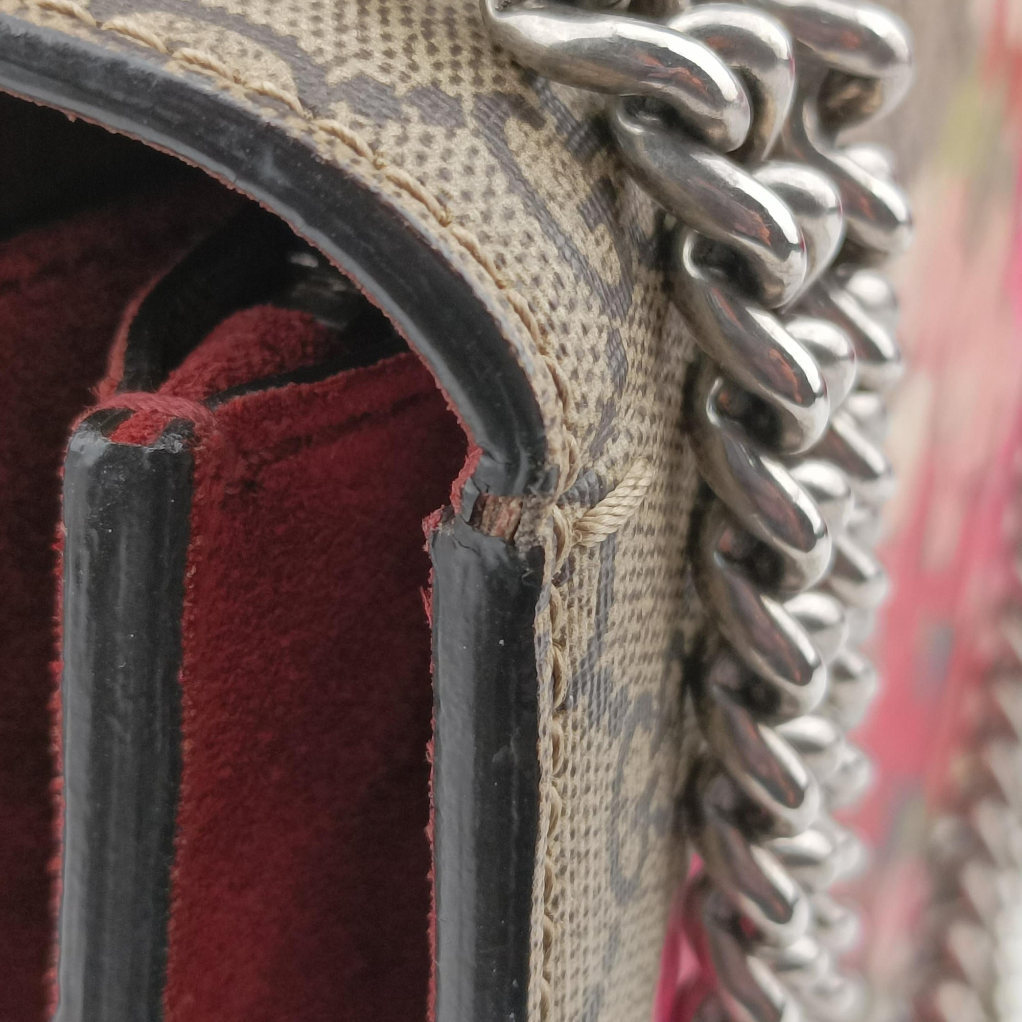 Secondhand Gucci Dionysus beige×red×Multicolour PVC coated canvas × suede 400249 shoulderbag | stylenewstar