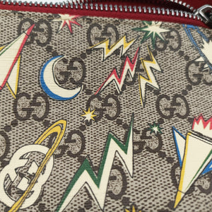 Pre-owned Gucci Kids GG Space beige×Multicolour PVC coated canvas 502095 bum bag/waist bag | stylenewstar