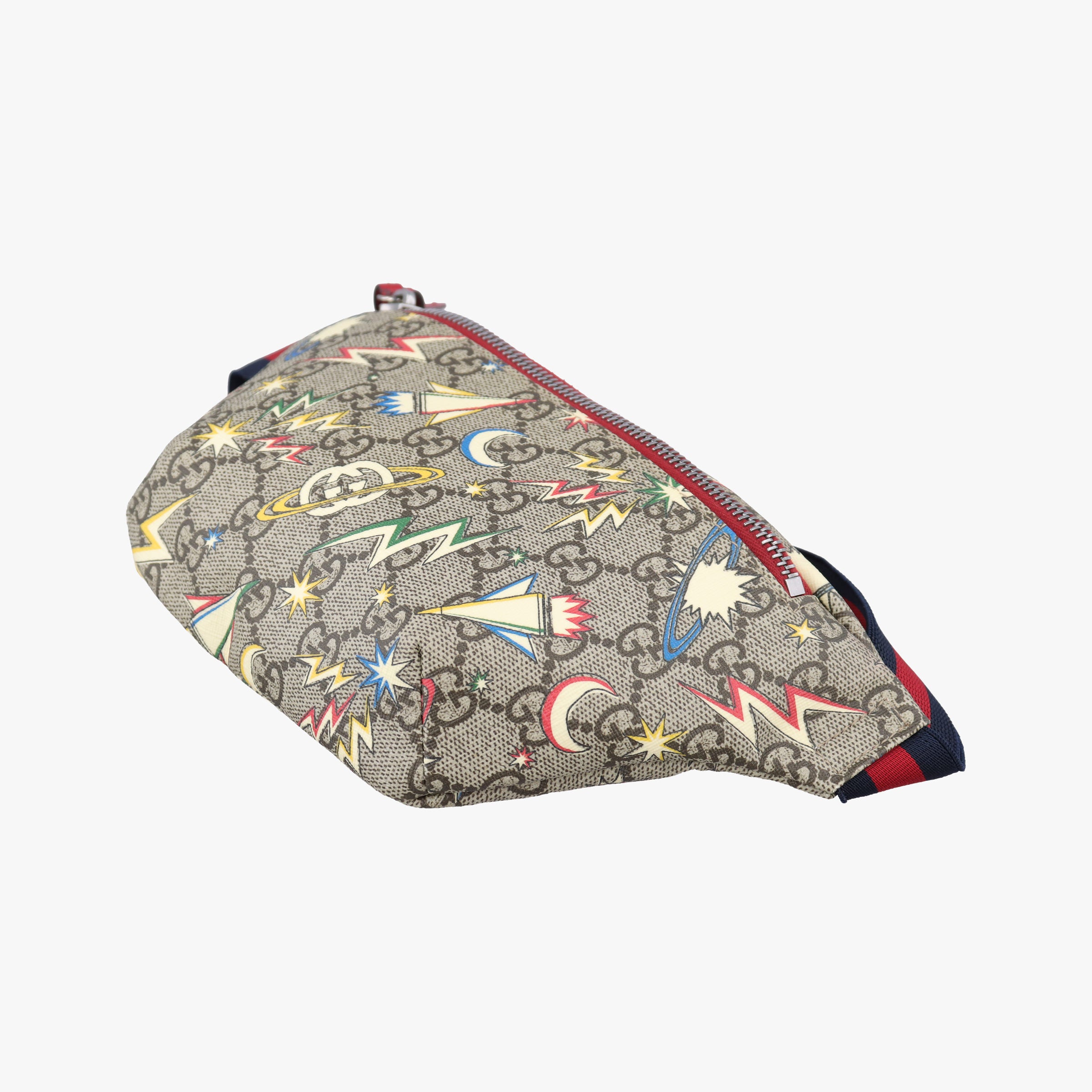 Pre-owned Gucci Kids GG Space beige×Multicolour PVC coated canvas 502095 bum bag/waist bag | stylenewstar