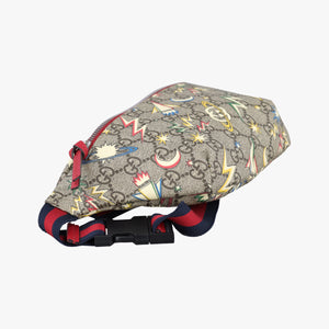 Pre-owned Gucci Kids GG Space beige×Multicolour PVC coated canvas 502095 bum bag/waist bag | stylenewstar