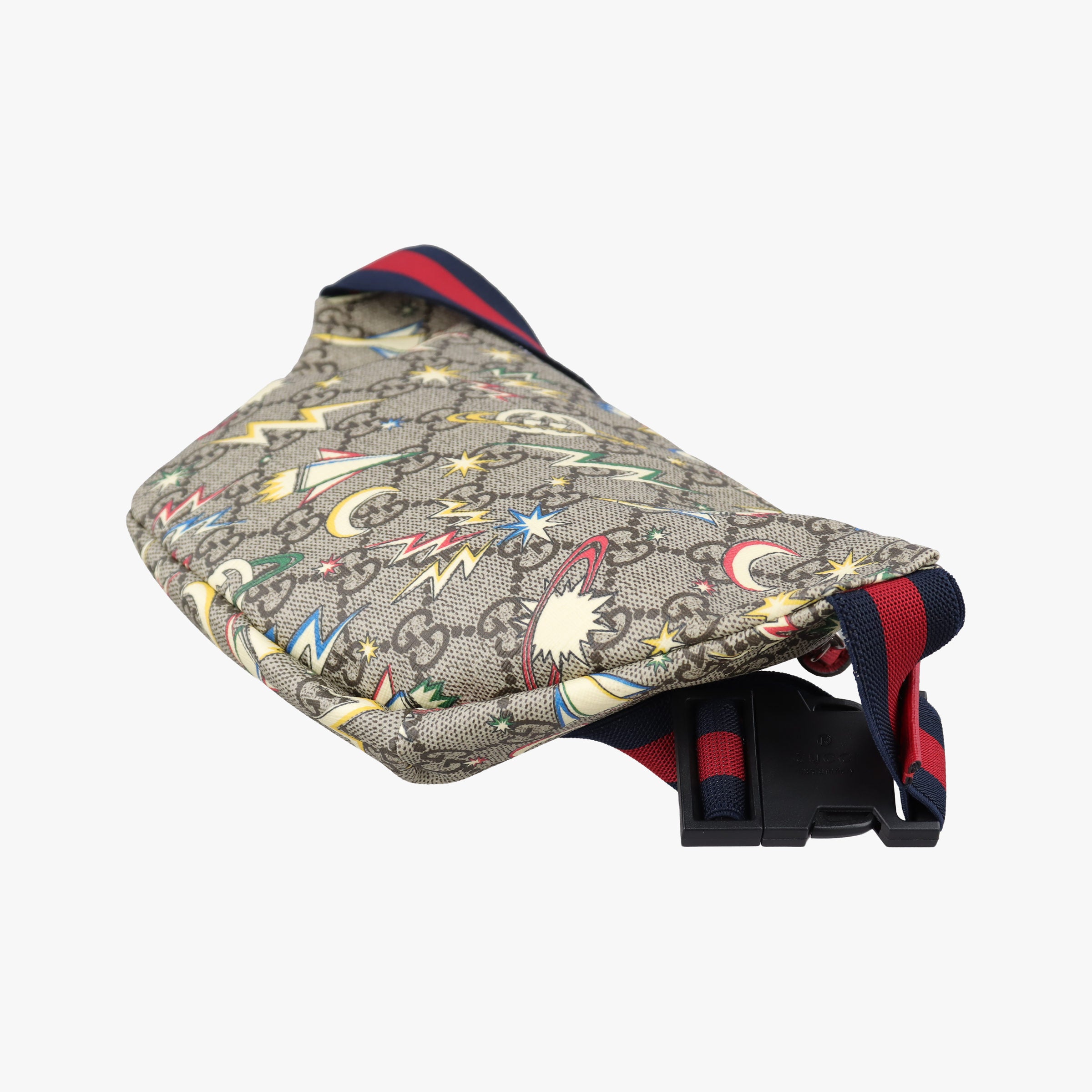 Pre-owned Gucci Kids GG Space beige×Multicolour PVC coated canvas 502095 bum bag/waist bag | stylenewstar