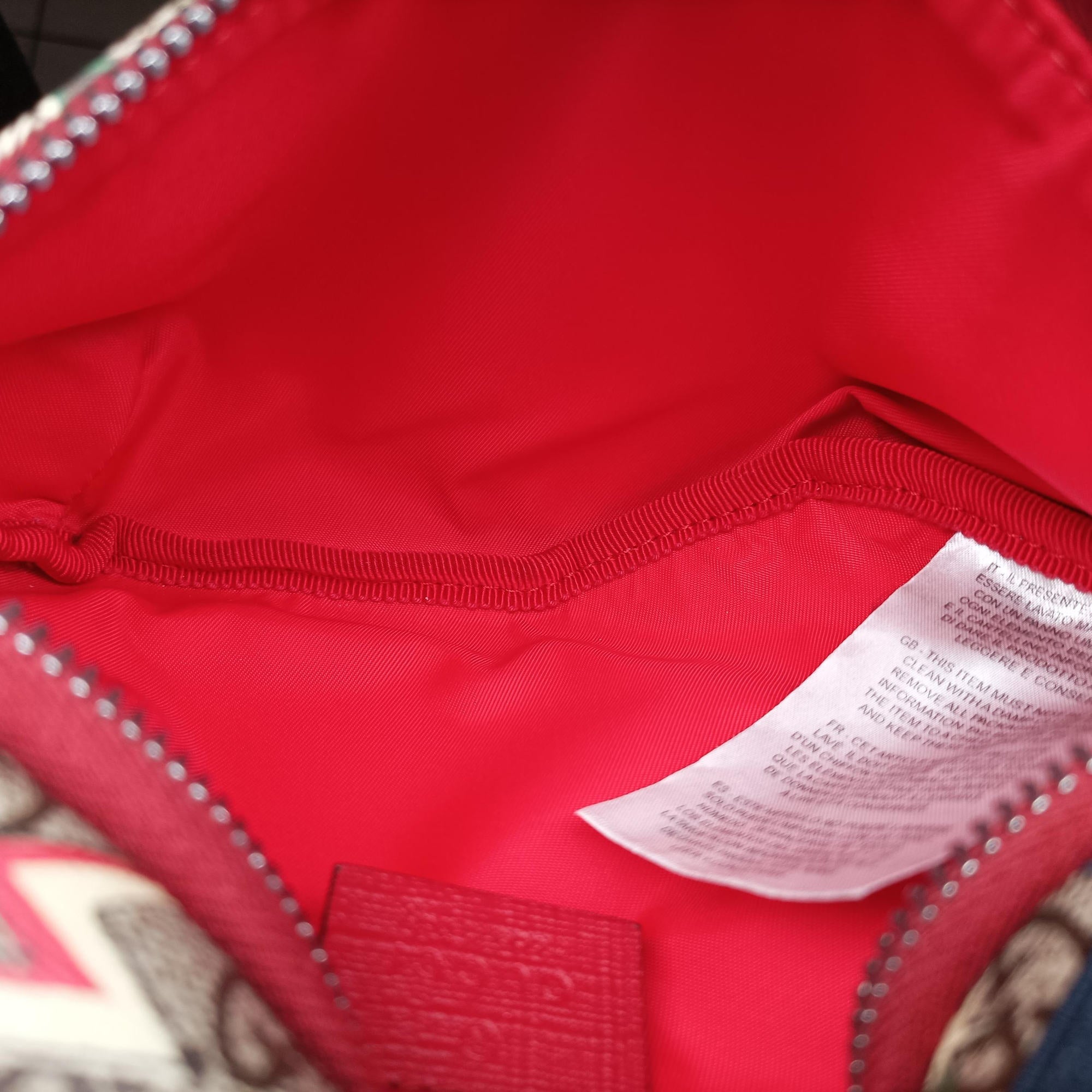 Pre-owned Gucci Kids GG Space beige×Multicolour PVC coated canvas 502095 bum bag/waist bag | stylenewstar