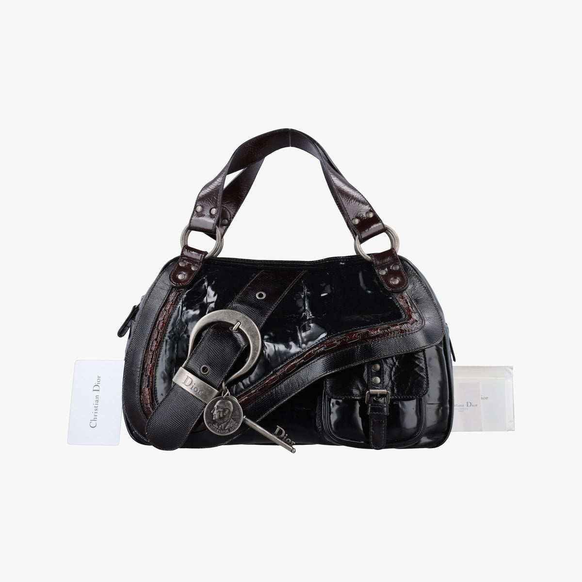 Secondhand Christian Dior Gaucho Black Patent  handbag | stylenewstar