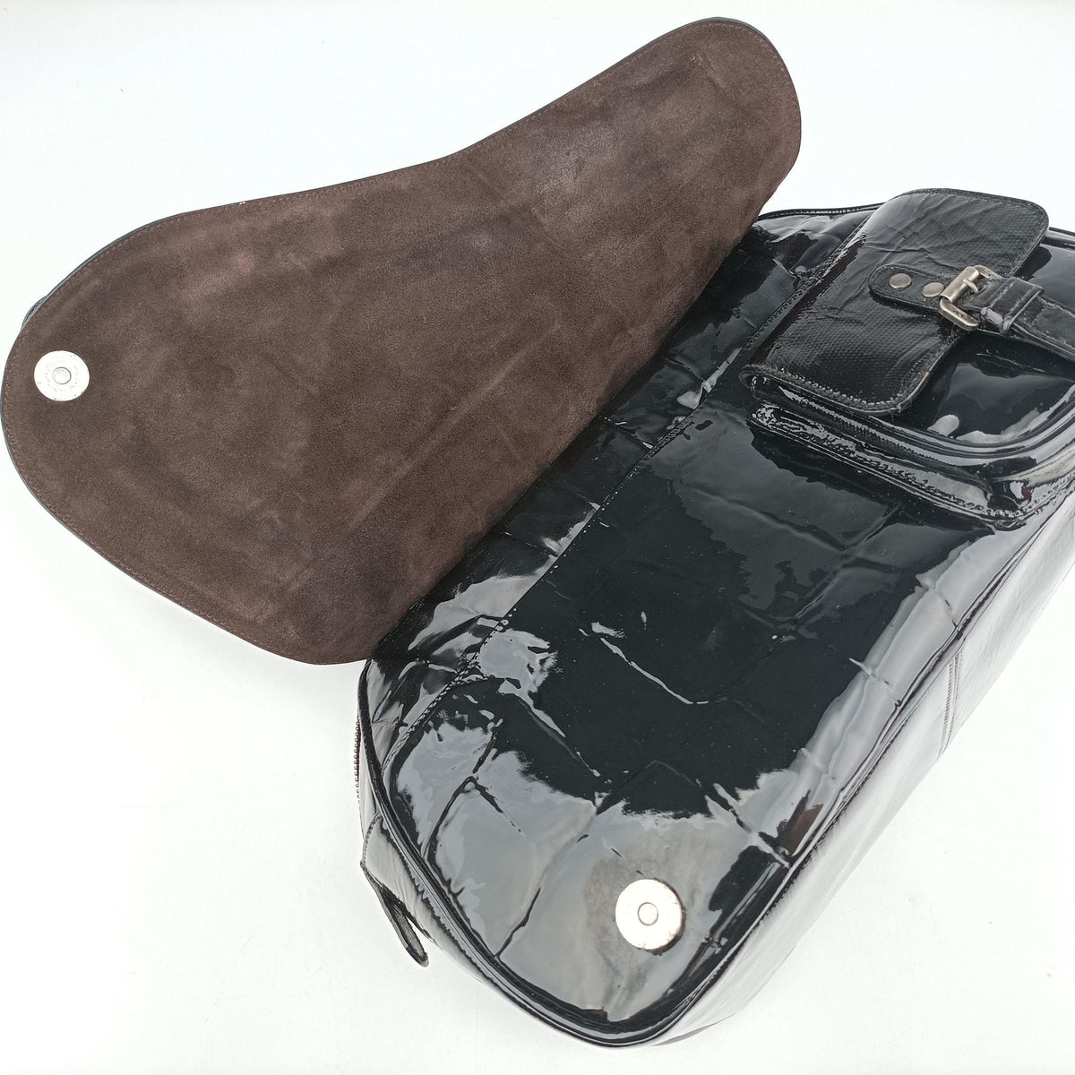 Secondhand Christian Dior Gaucho Black Patent  handbag | stylenewstar