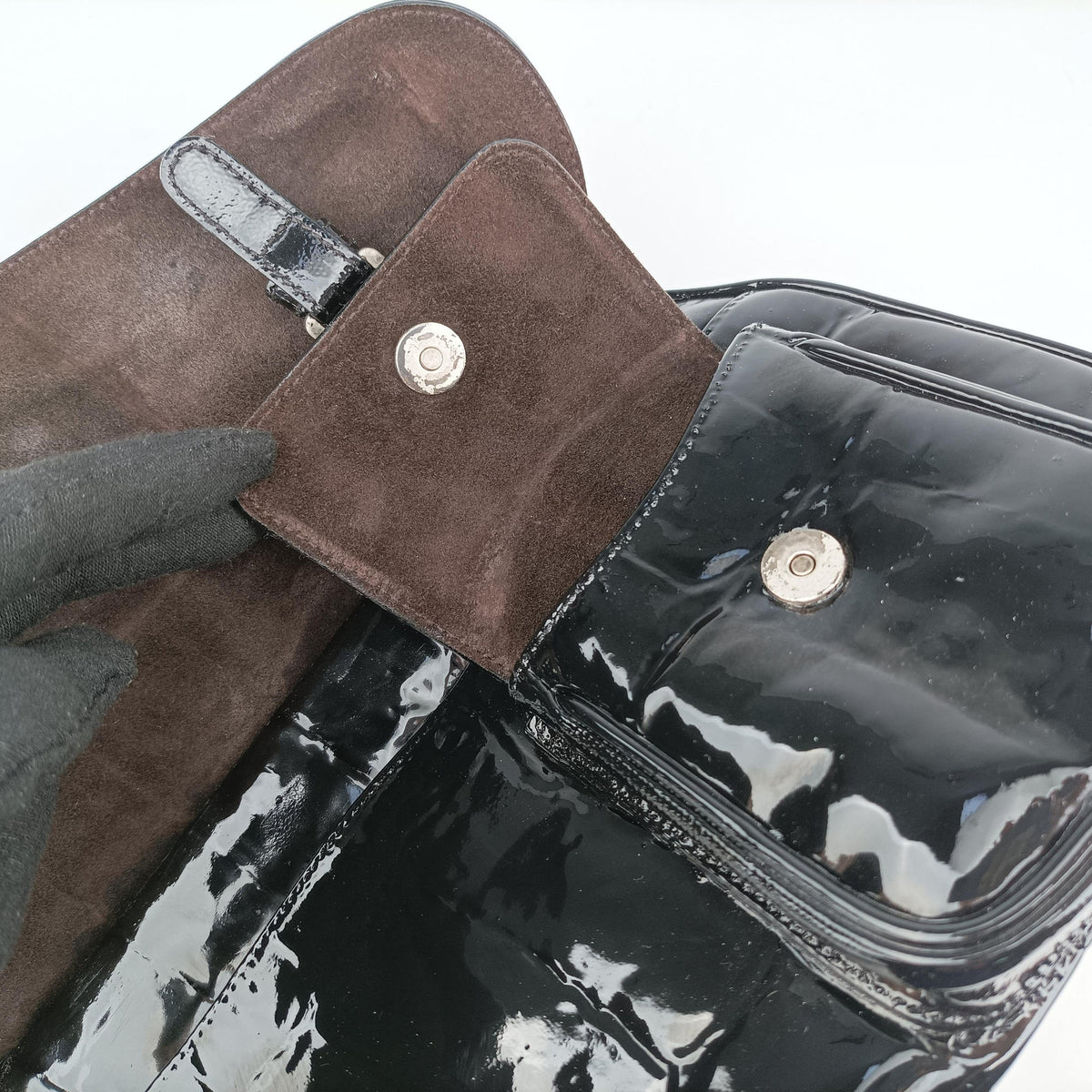 Secondhand Christian Dior Gaucho Black Patent  handbag | stylenewstar