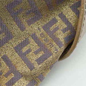 Vintage Fendi Zucchino turn lock golden×Multicolour canvas×leather 8BR492 handbag | stylenewstar