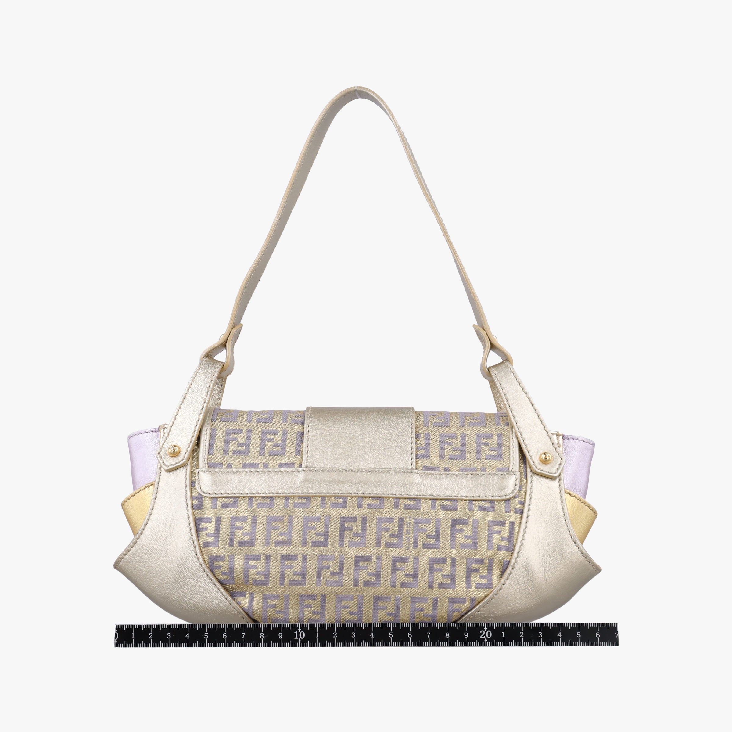 Vintage Fendi Zucchino turn lock golden×Multicolour canvas×leather 8BR492 handbag | stylenewstar