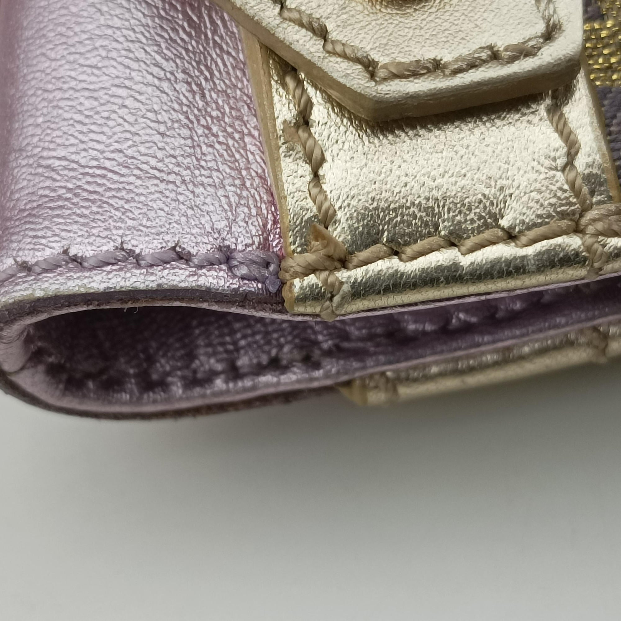 Vintage Fendi Zucchino turn lock golden×Multicolour canvas×leather 8BR492 handbag | stylenewstar