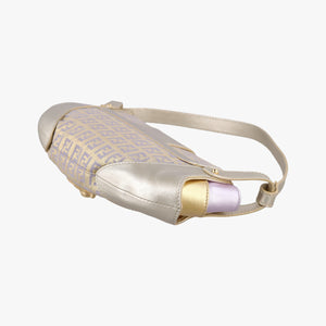 Vintage Fendi Zucchino turn lock golden×Multicolour canvas×leather 8BR492 handbag | stylenewstar
