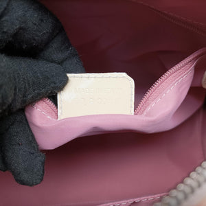 Secondhand Christian Dior Trotter Boston Pink × White Enamel × PVC Coated Canvas Pink  handbag | stylenewstar