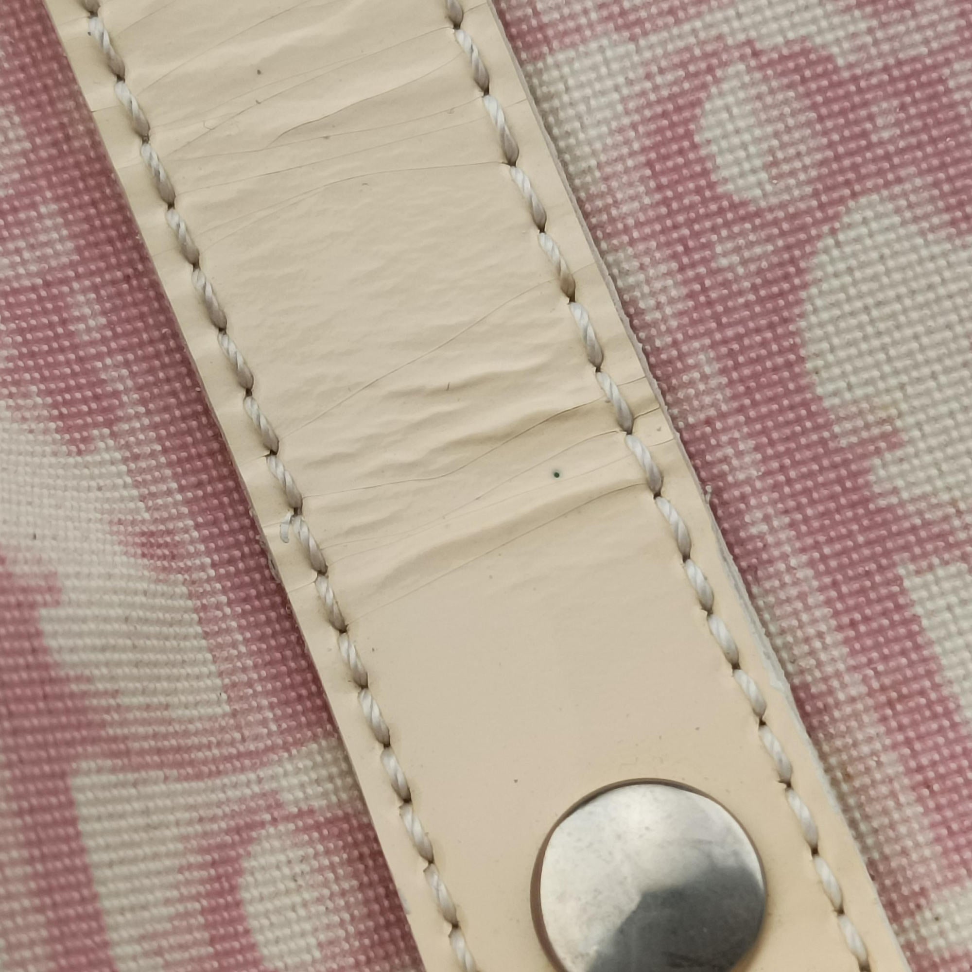 Secondhand Christian Dior Trotter Boston Pink × White Enamel × PVC Coated Canvas Pink  handbag | stylenewstar