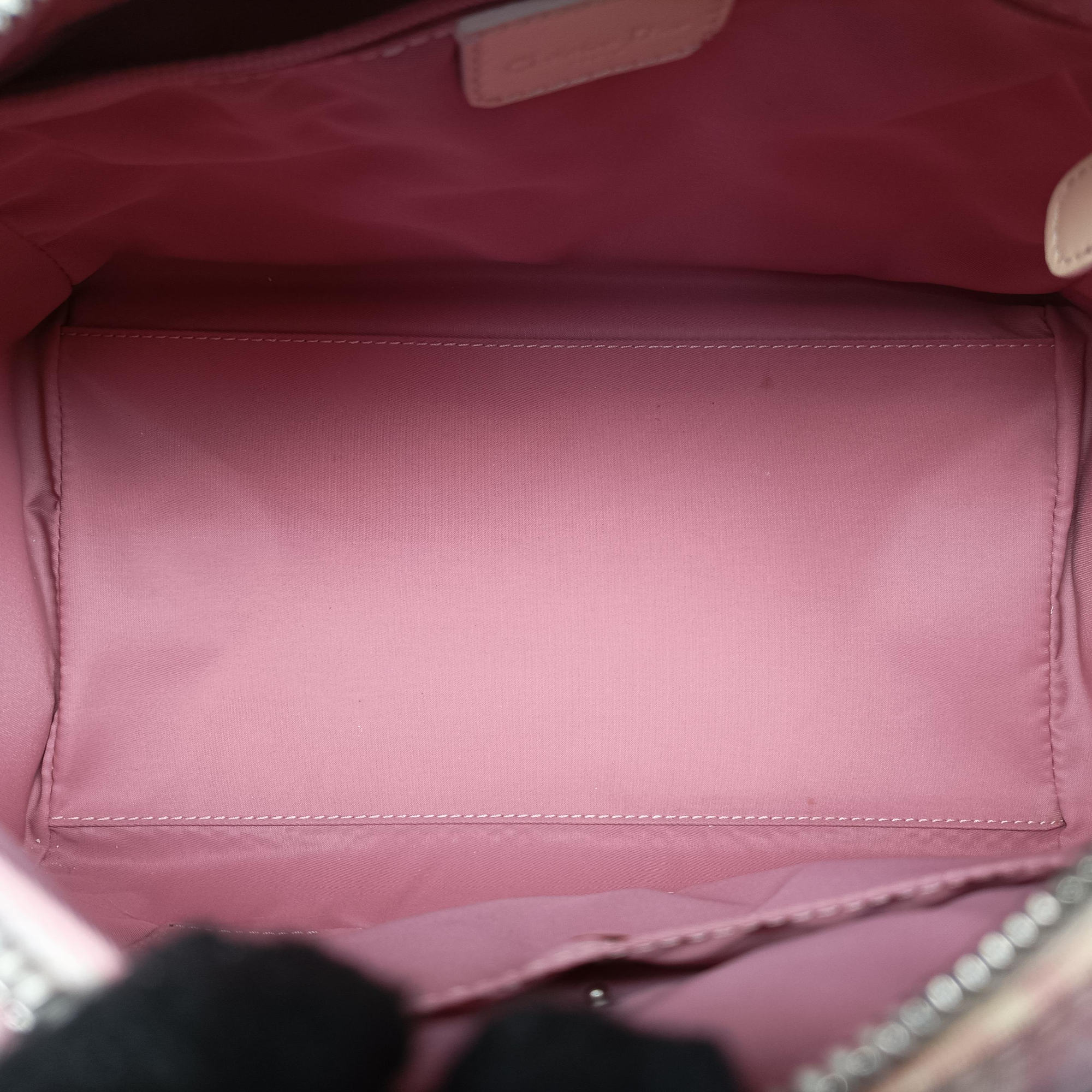 Secondhand Christian Dior Trotter Boston Pink × White Enamel × PVC Coated Canvas Pink  handbag | stylenewstar