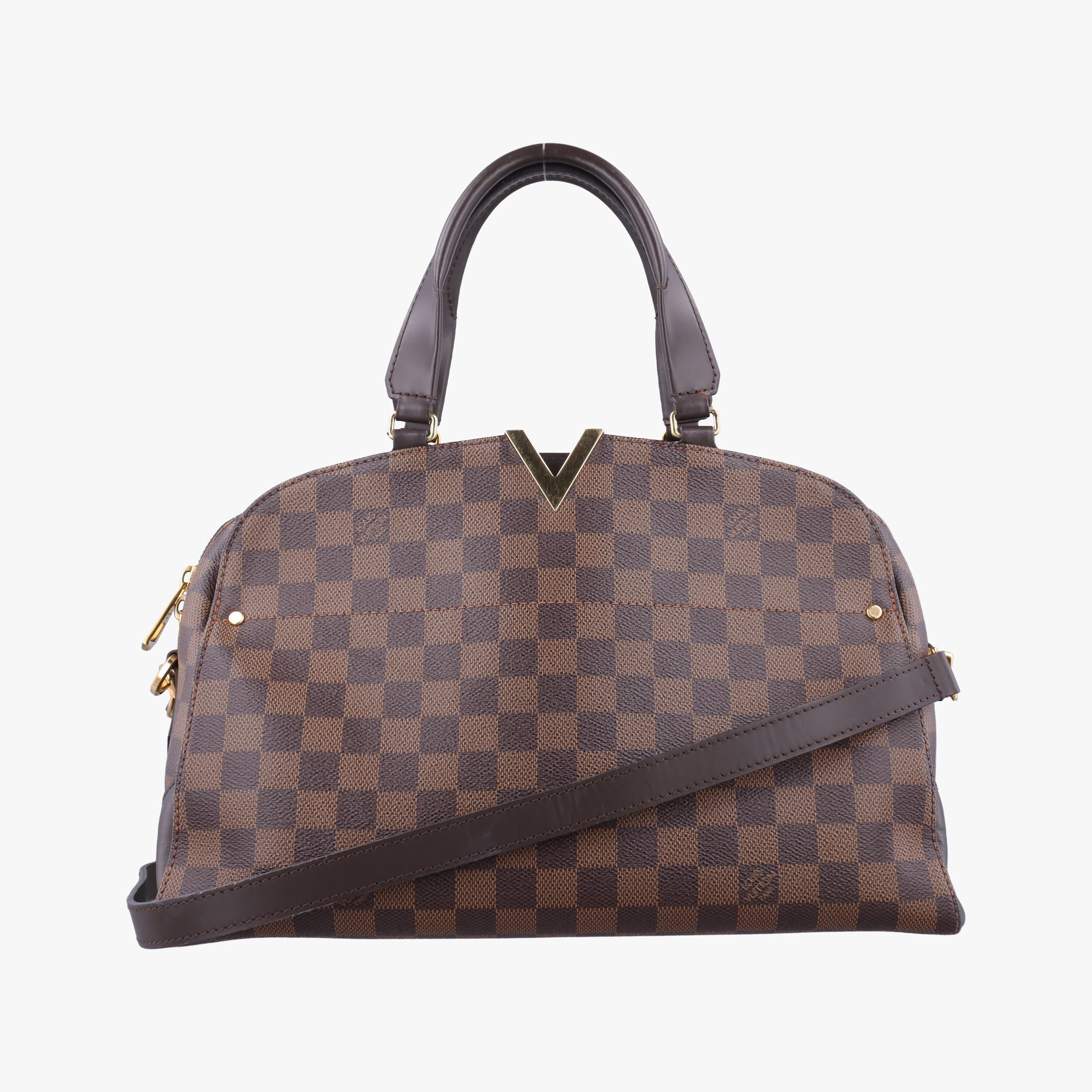 Pre-owned Louis Vuitton Kengsington Bowling EBENE Damier Canvas N41505 shoulderbag | stylenewstar