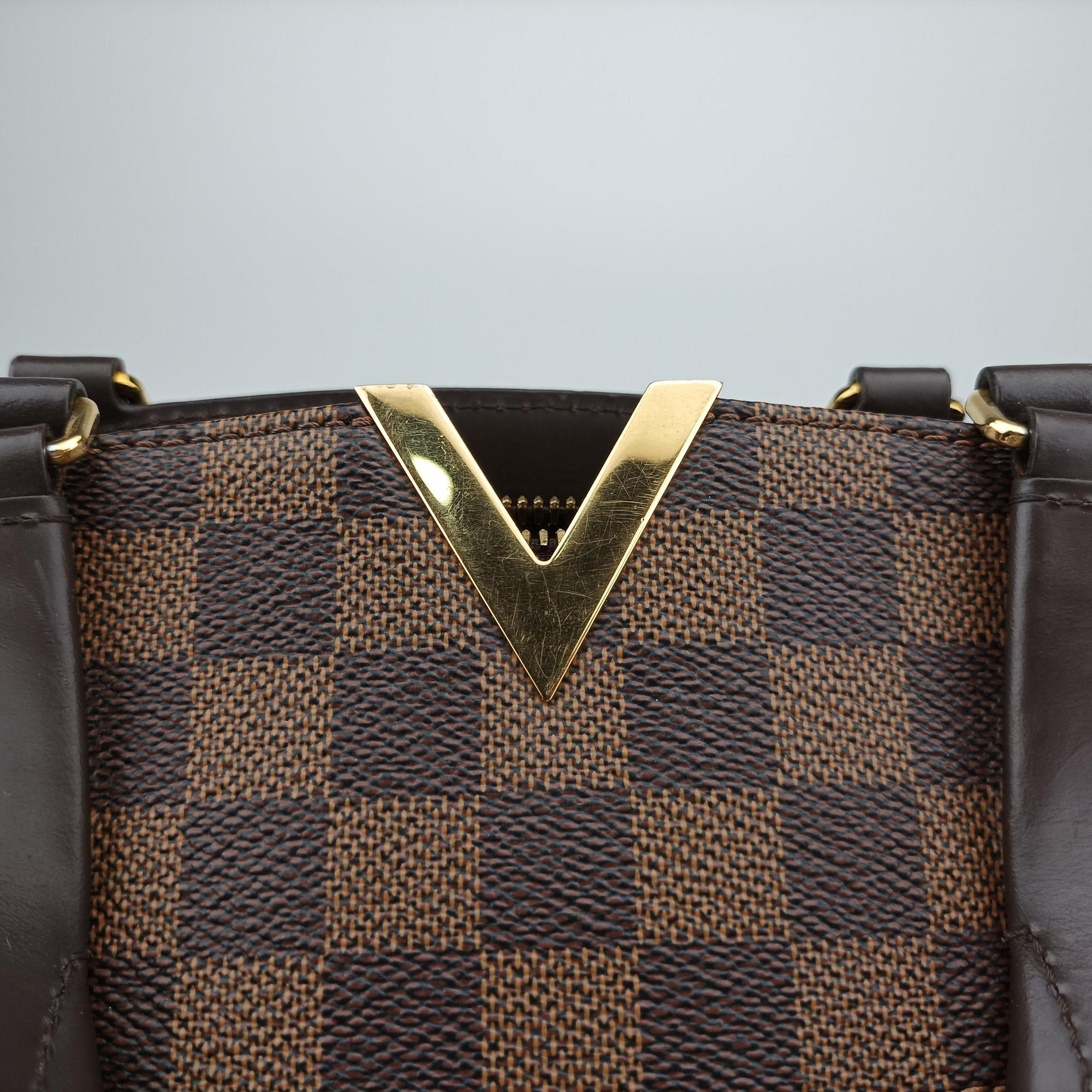 Pre-owned Louis Vuitton Kengsington Bowling EBENE Damier Canvas N41505 shoulderbag | stylenewstar