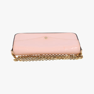 Secondhand Louis Vuitton Pochette Felicie Rose Ballerine Vernis M64358 shoulderbag | stylenewstar