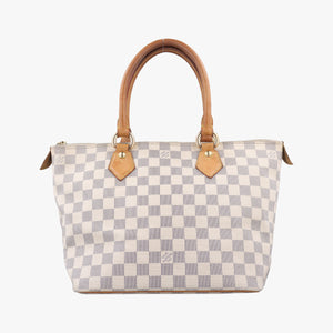 Pre-owned Louis Vuitton SALEYA MM AZUR Damier Canvas N51185 handbag | stylenewstar