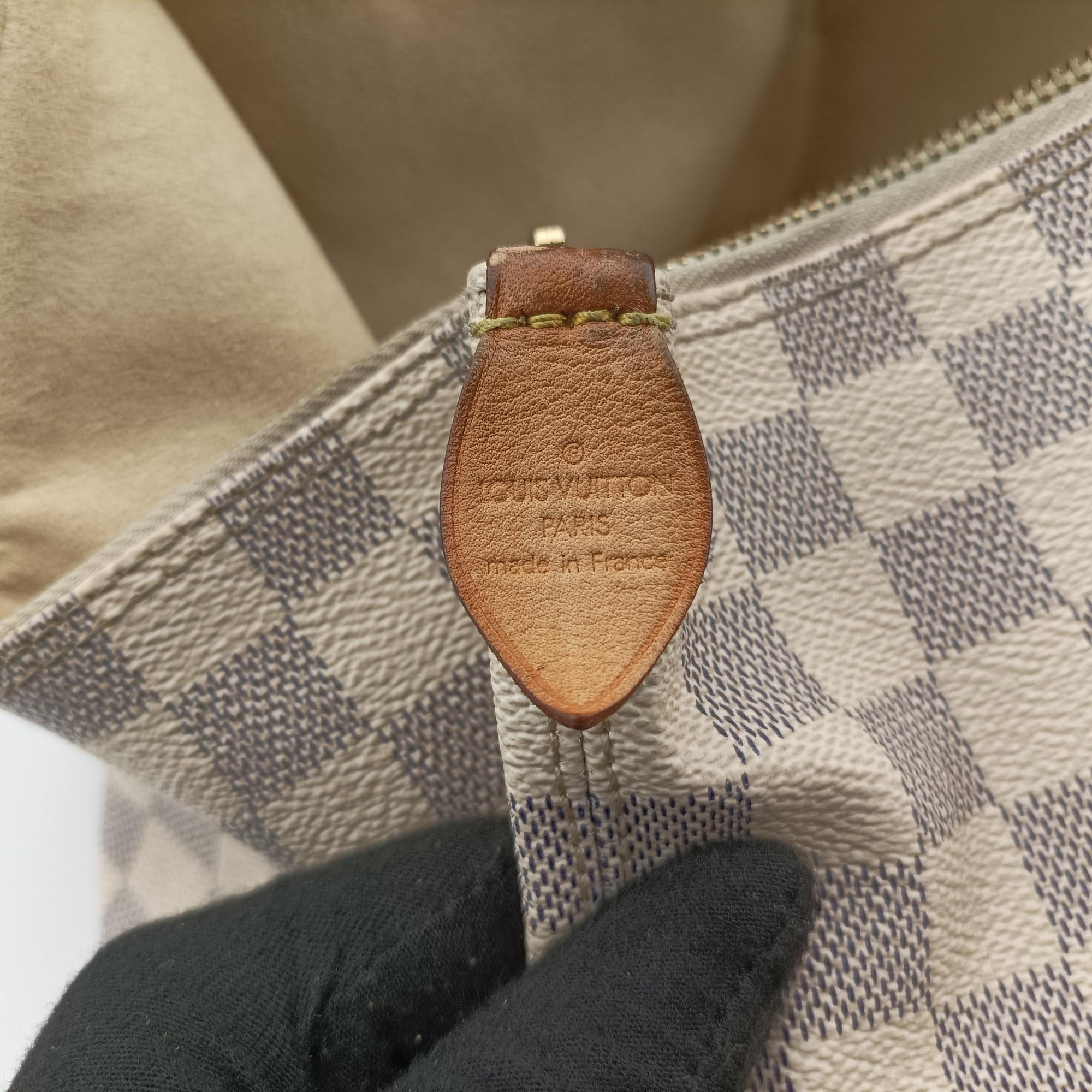 Pre-owned Louis Vuitton SALEYA MM AZUR Damier Canvas N51185 handbag | stylenewstar