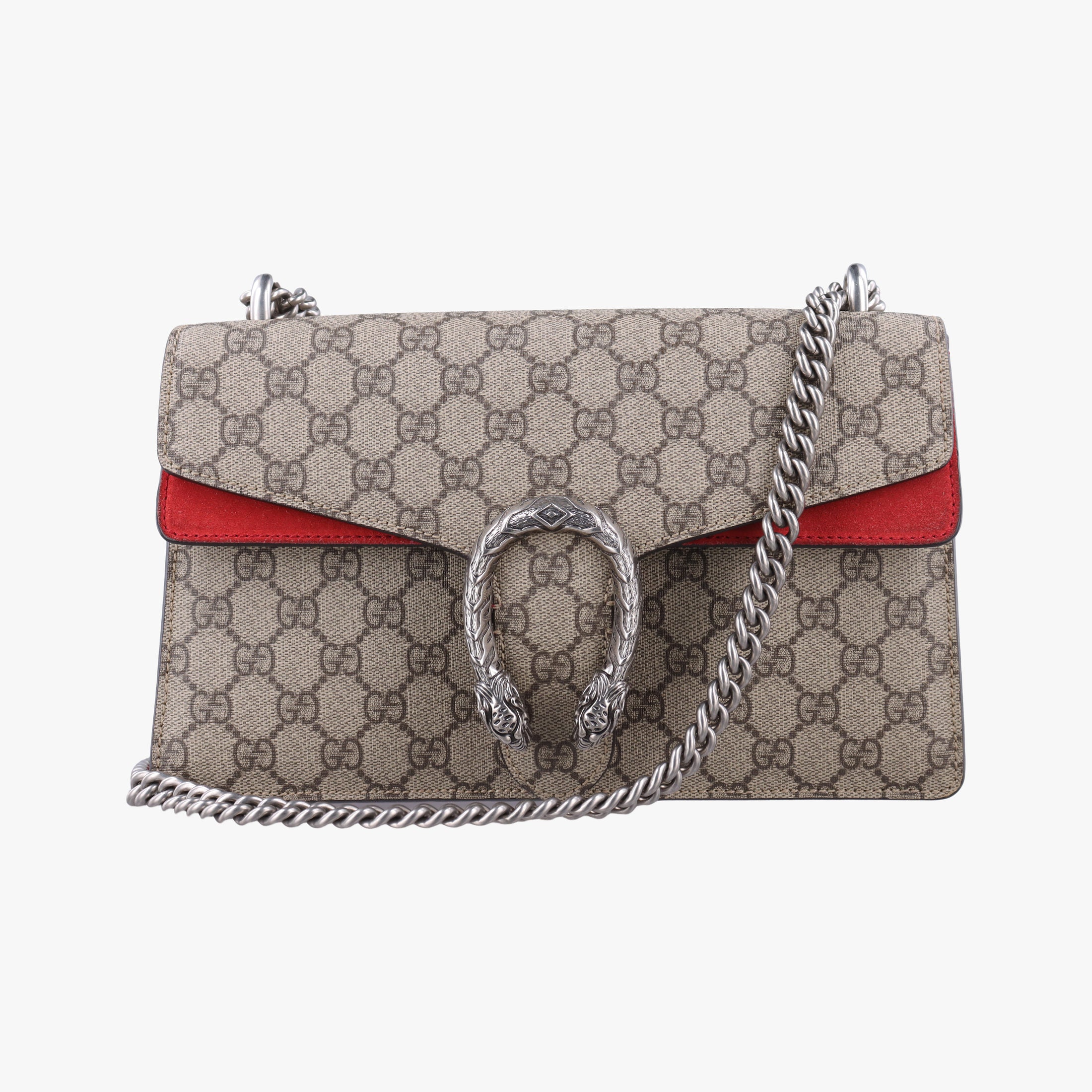 Pre-owned Gucci Dionysus beige×red PVC coated canvas×suede 400249 shoulderbag | stylenewstar