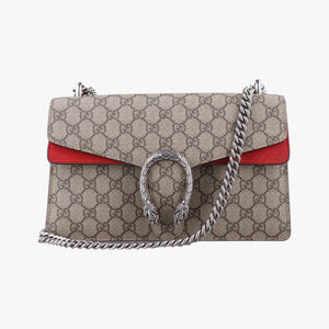 Pre-owned Gucci Dionysus beige×red PVC coated canvas×suede 400249 shoulderbag | stylenewstar