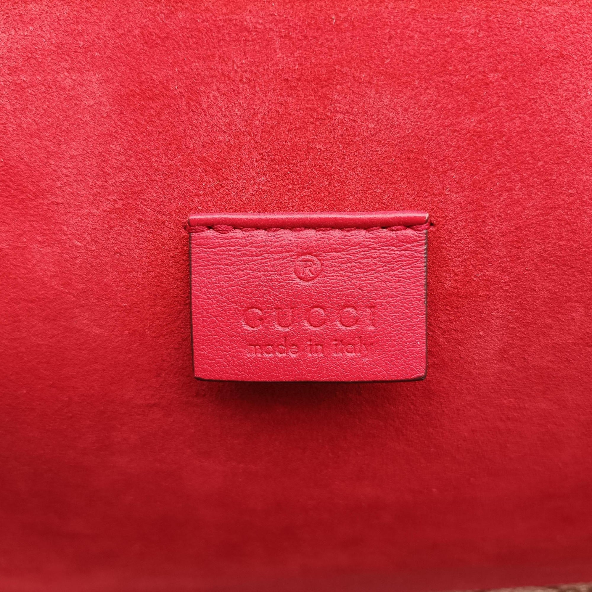 Pre-owned Gucci Dionysus beige×red PVC coated canvas×suede 400249 shoulderbag | stylenewstar