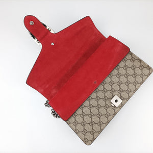 Pre-owned Gucci Dionysus beige×red PVC coated canvas×suede 400249 shoulderbag | stylenewstar