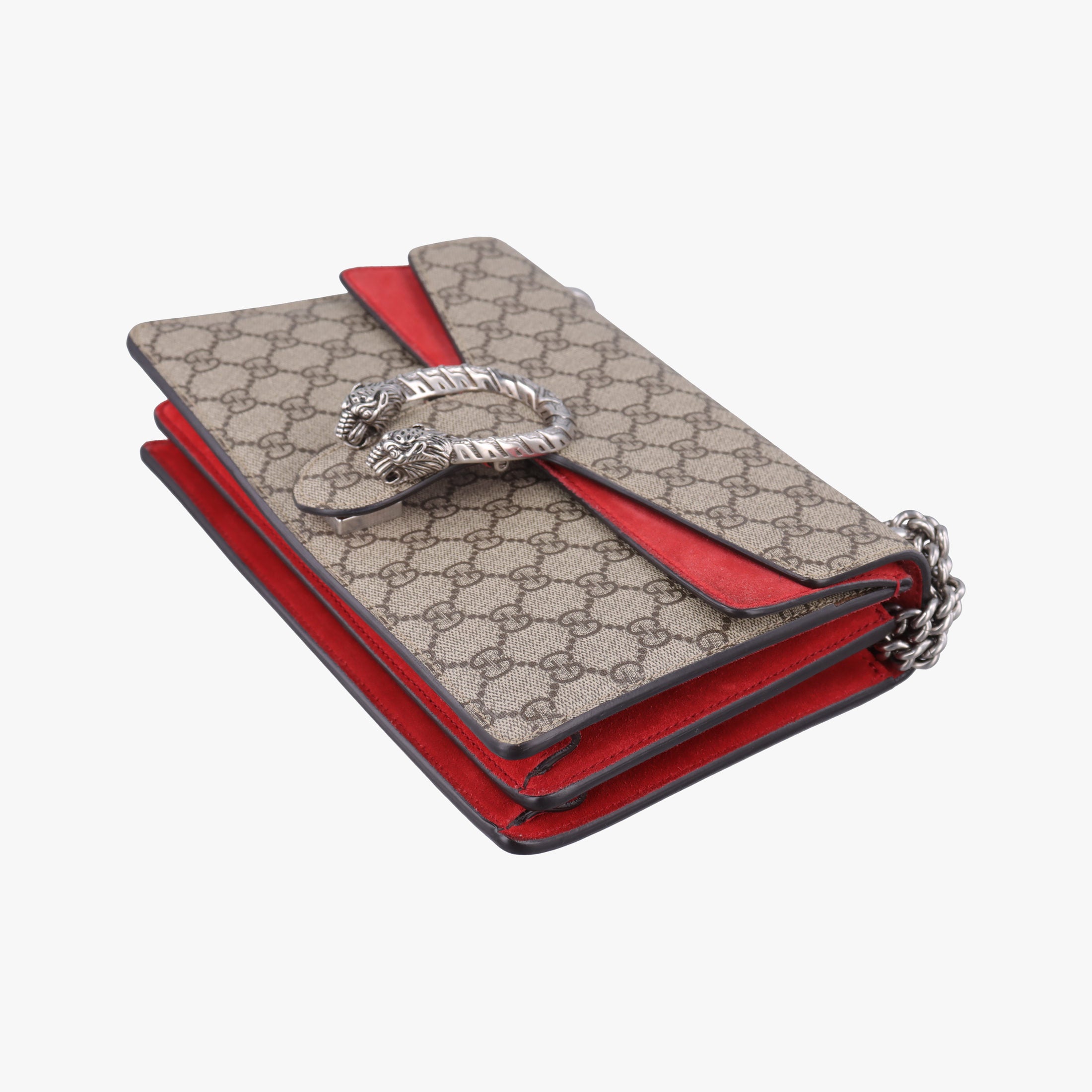 Pre-owned Gucci Dionysus beige×red PVC coated canvas×suede 400249 shoulderbag | stylenewstar