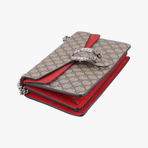 Pre-owned Gucci Dionysus beige×red PVC coated canvas×suede 400249 shoulderbag | stylenewstar