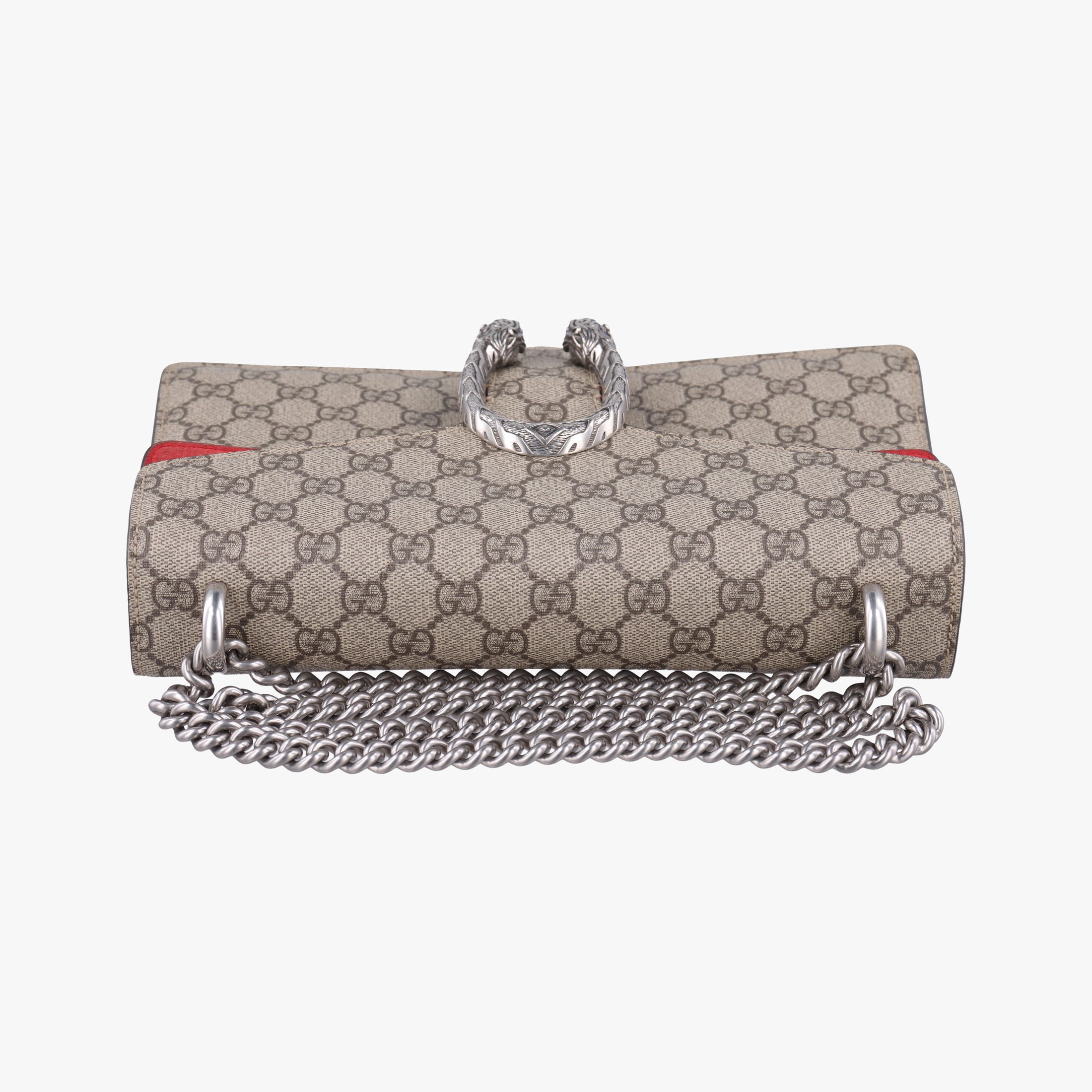 Pre-owned Gucci Dionysus beige×red PVC coated canvas×suede 400249 shoulderbag | stylenewstar