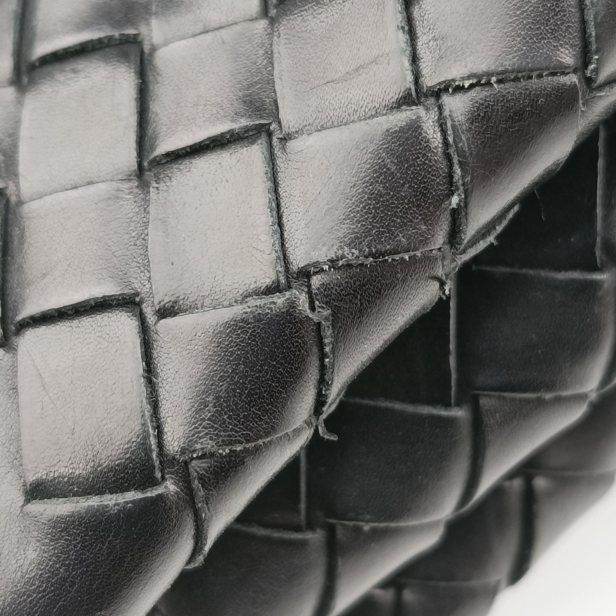 Pre-owned Bottega Veneta Roma Intrecciato Black lambskin  shoulderbag | stylenewstar