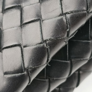 Pre-owned Bottega Veneta Roma Intrecciato Black lambskin  shoulderbag | stylenewstar