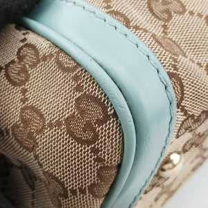 Secondhand Gucci Sherry Line Blue×Beige×Multicolor GG Supreme Canvas×leather 247205 shoulderbag | stylenewstar