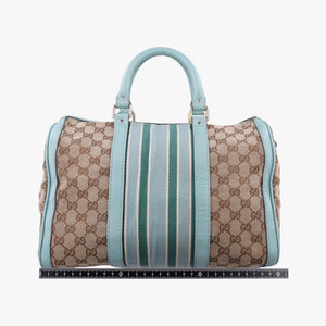 Secondhand Gucci Sherry Line Blue×Beige×Multicolor GG Supreme Canvas×leather 247205 shoulderbag | stylenewstar