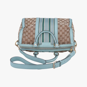 Secondhand Gucci Sherry Line Blue×Beige×Multicolor GG Supreme Canvas×leather 247205 shoulderbag | stylenewstar