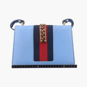 Secondhand Gucci Sylvie Blue Leather 421882 shoulderbag | stylenewstar