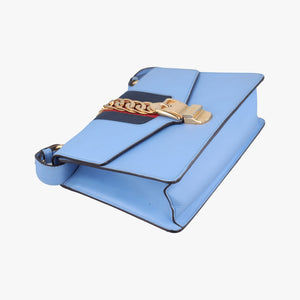 Secondhand Gucci Sylvie Blue Leather 421882 shoulderbag | stylenewstar