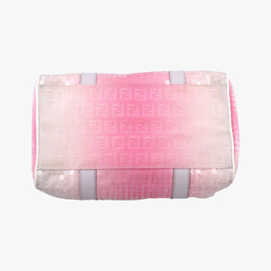 Secondhand Fendi Zucchino Forever Bauletto Pink×Multicolour Canvas×sequins 8BL068 handbag | stylenewstar