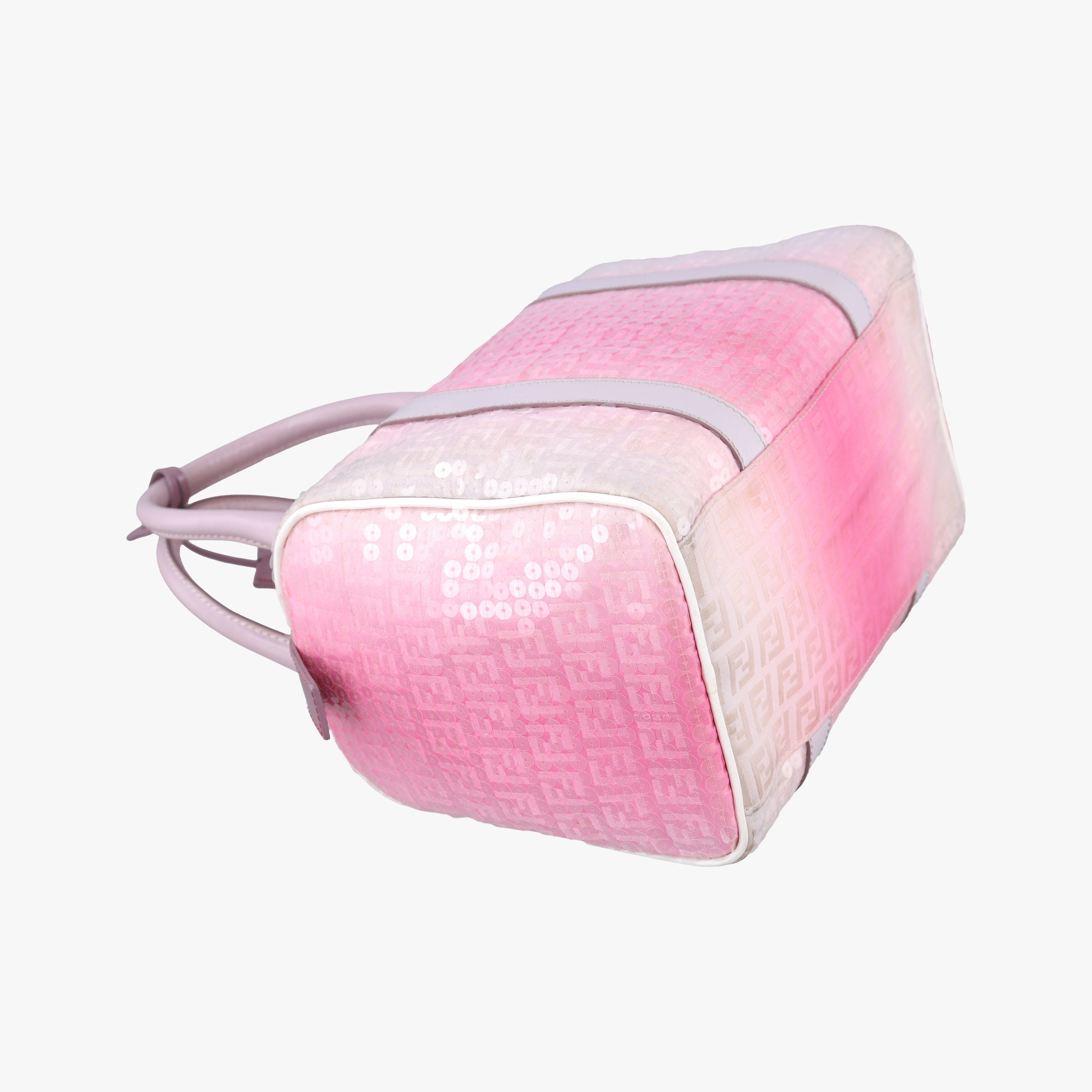 Secondhand Fendi Zucchino Forever Bauletto Pink×Multicolour Canvas×sequins 8BL068 handbag | stylenewstar