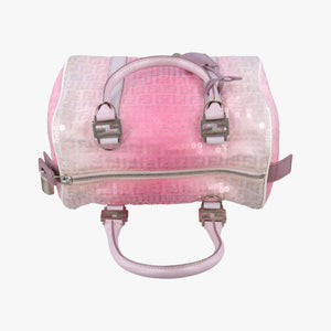 Secondhand Fendi Zucchino Forever Bauletto Pink×Multicolour Canvas×sequins 8BL068 handbag | stylenewstar
