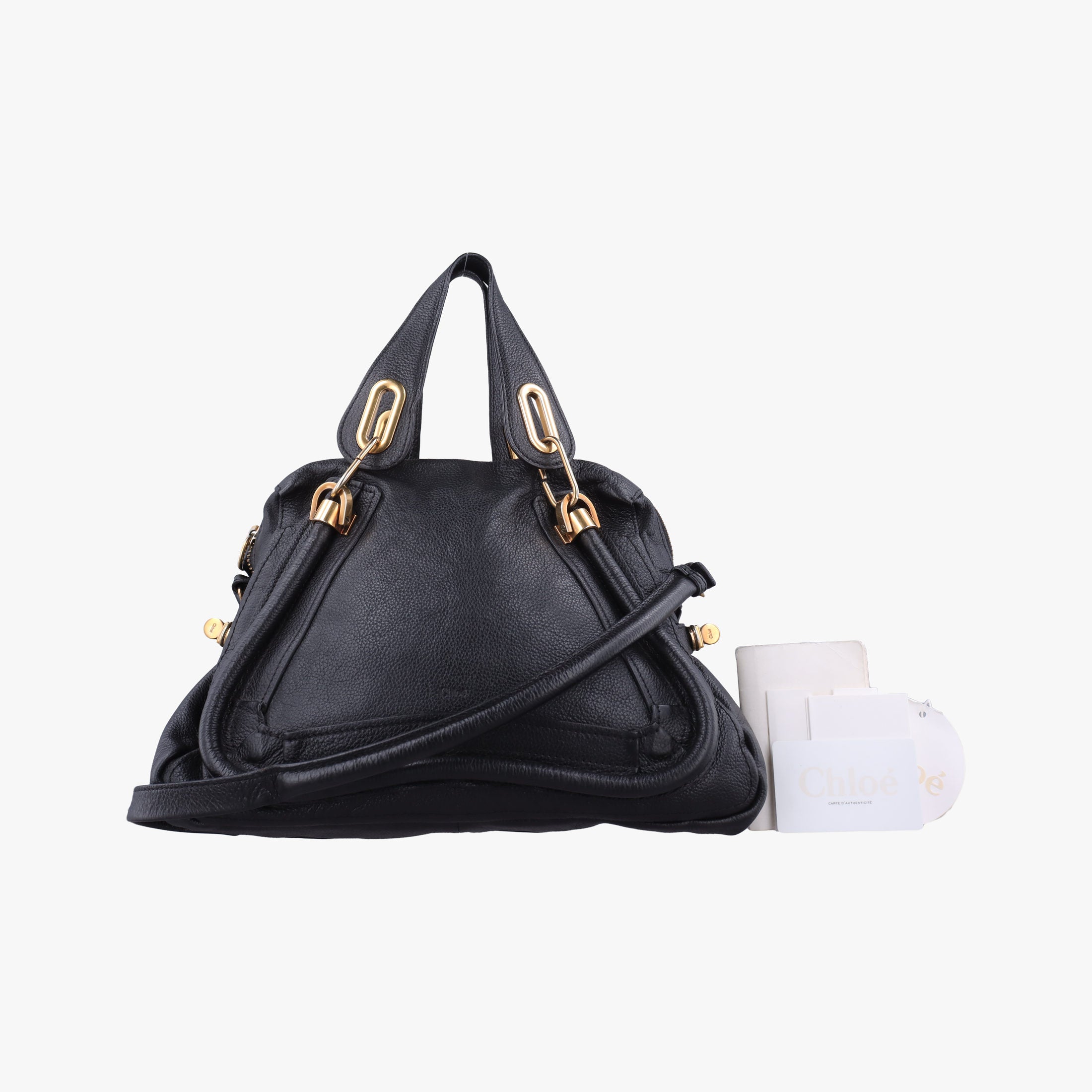 Pre-owned Chloe Paraty Black Leather  shoulderbag | stylenewstar