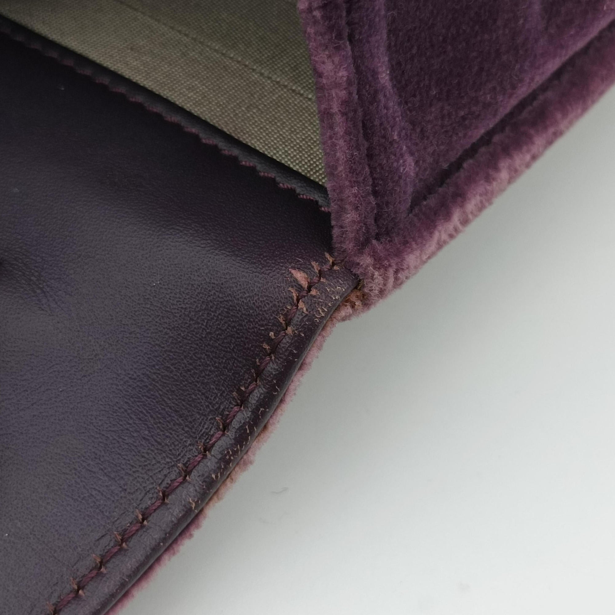 Pre-owned Chanel BOY CHANEL Chain Wallet Purple velour A68911 shoulderbag | stylenewstar