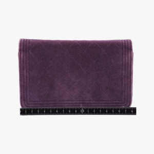 Pre-owned Chanel BOY CHANEL Chain Wallet Purple velour A68911 shoulderbag | stylenewstar