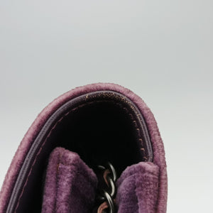 Pre-owned Chanel BOY CHANEL Chain Wallet Purple velour A68911 shoulderbag | stylenewstar