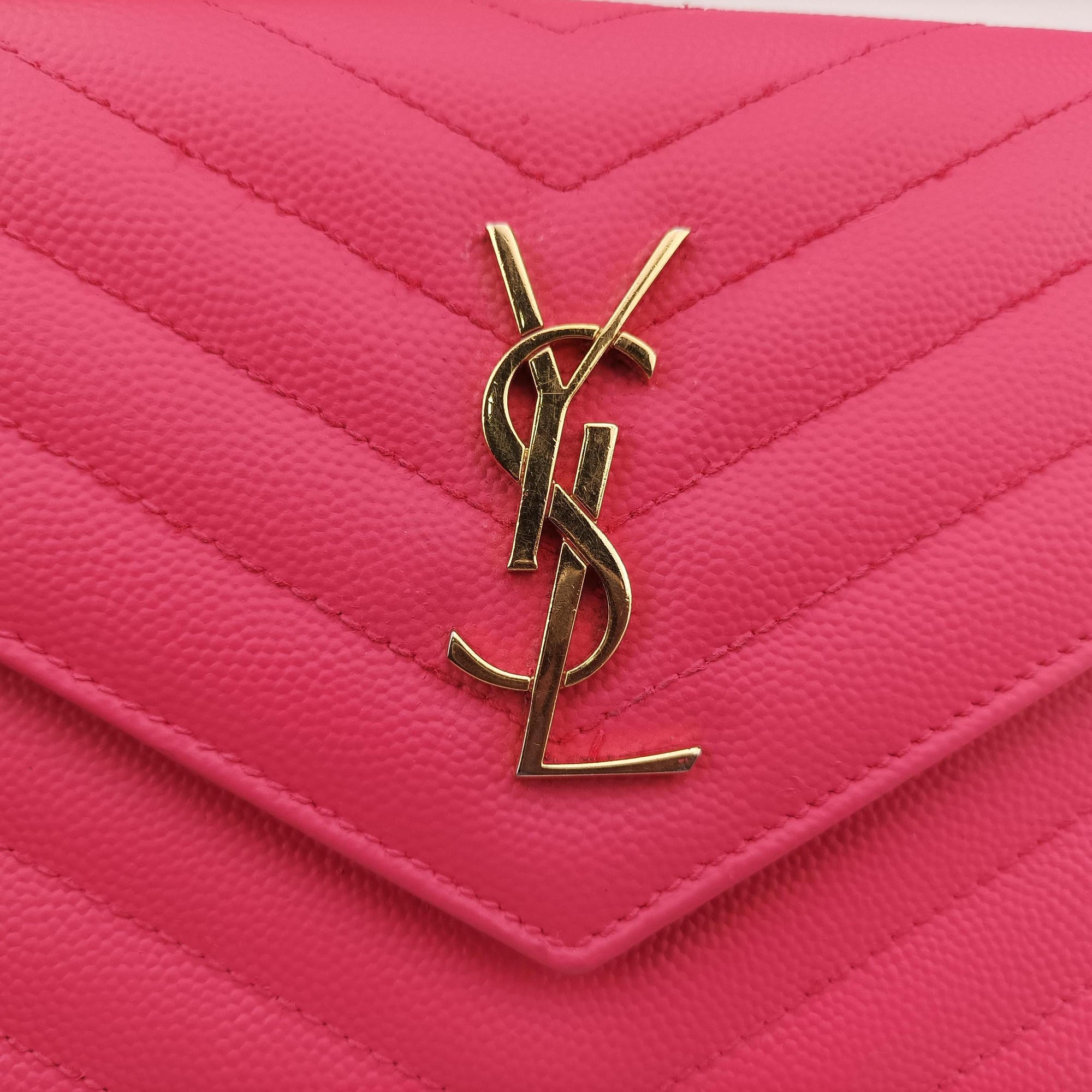 Pre-owned Yves Saint Laurent Cassandra Pink Caviar Leather 393953 shoulderbag | stylenewstar
