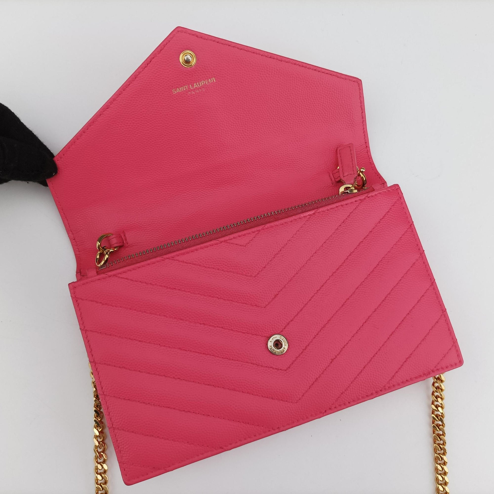Pre-owned Yves Saint Laurent Cassandra Pink Caviar Leather 393953 shoulderbag | stylenewstar