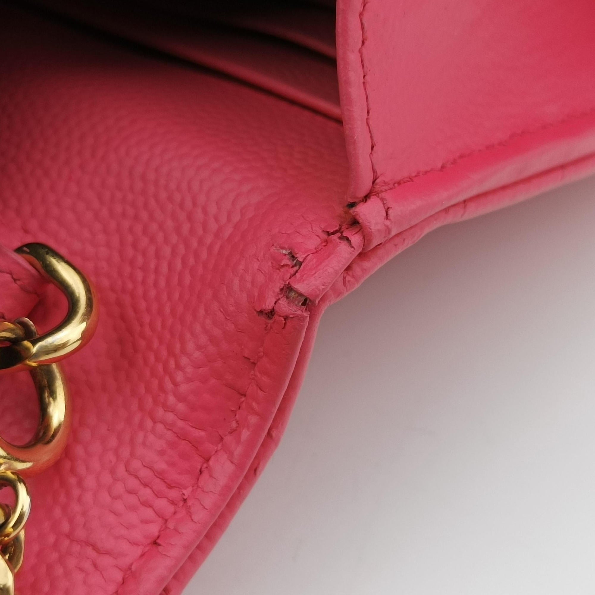 Pre-owned Yves Saint Laurent Cassandra Pink Caviar Leather 393953 shoulderbag | stylenewstar
